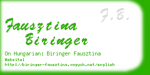 fausztina biringer business card